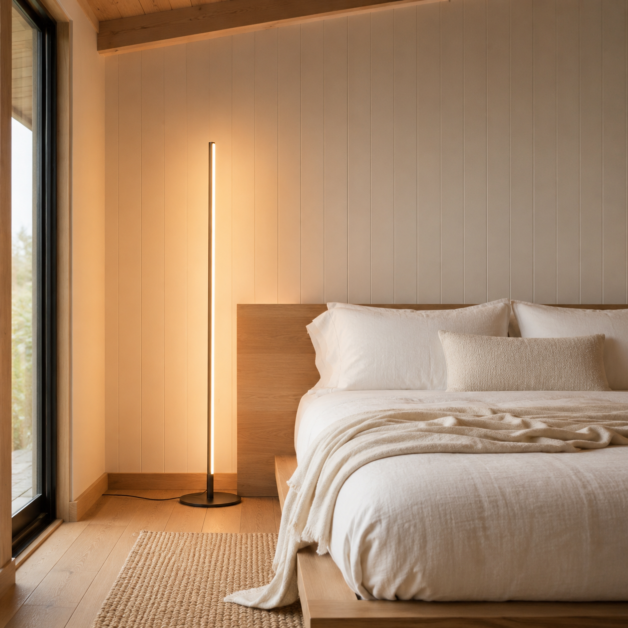 Solviero LED floor lamp in gold finish