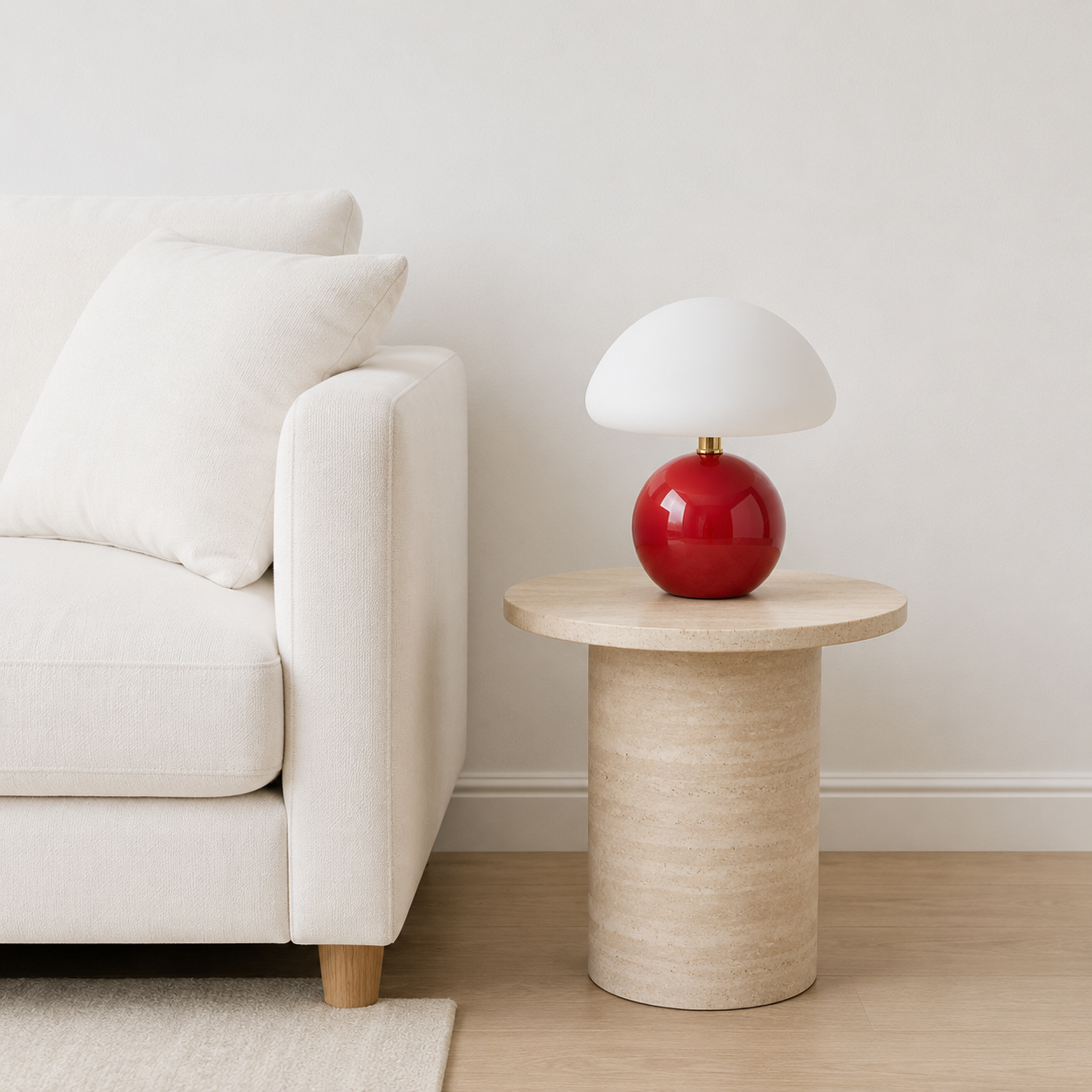Suffolk Mushroom Table Lamp gloss ceramic base detail
