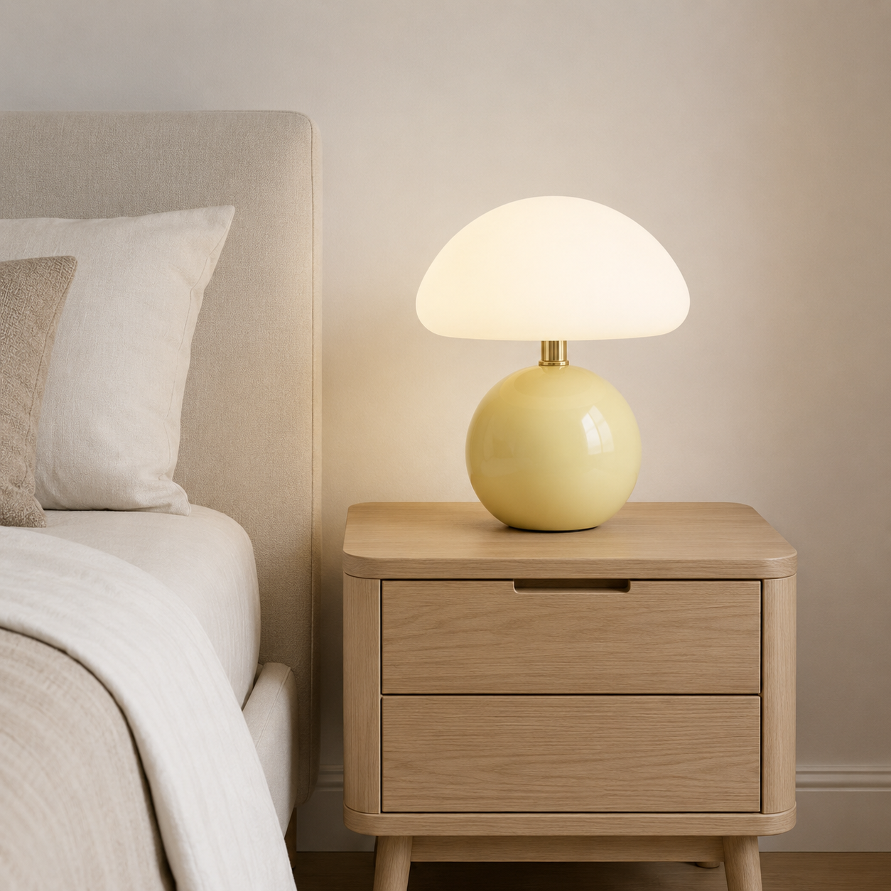 Suffolk Mushroom Table Lamp color options - pink, red, orange, green, white