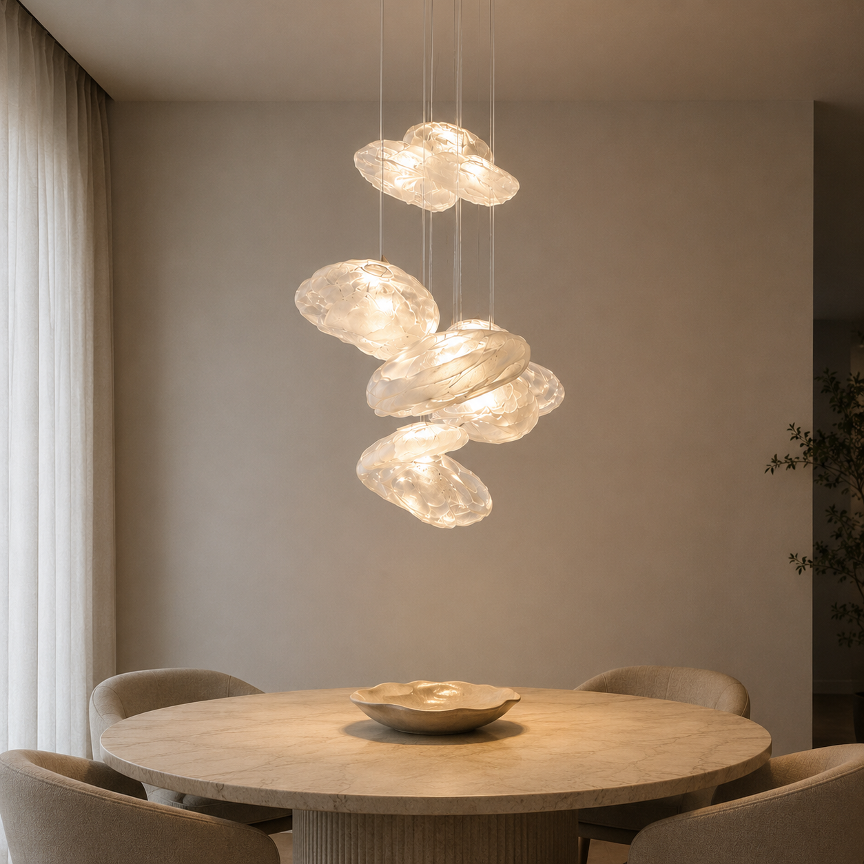 Sumba Glass Cluster Pendant Light glass shade detail
