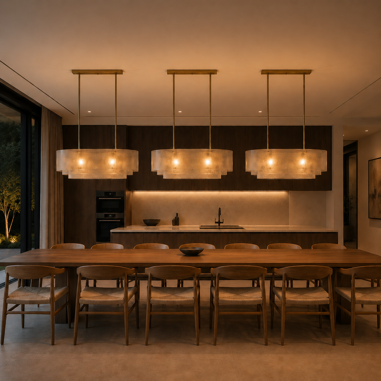 Valencia Glass Linear Chandelier