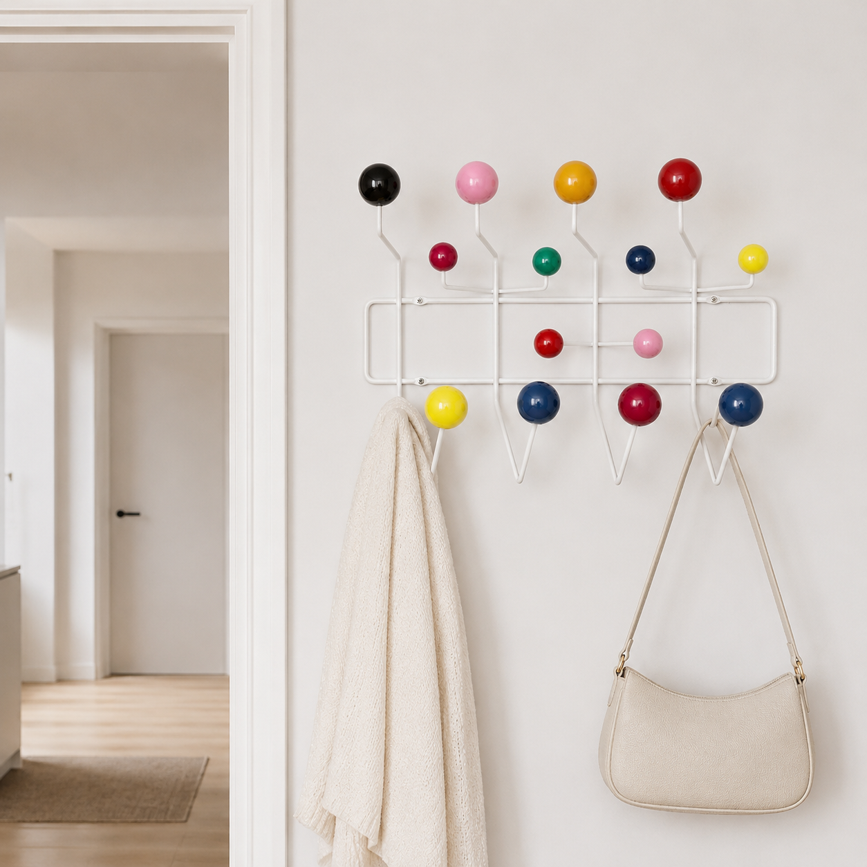 Wategos Wall Hook Rack in its curved silhouette design and another colour option