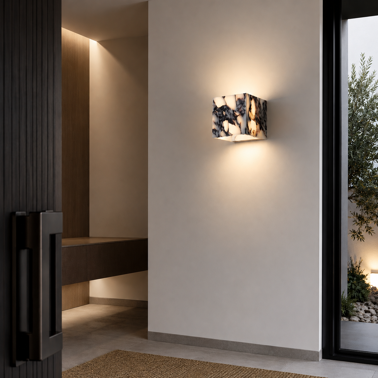 Watsons marble wall lamp mounted on a wall