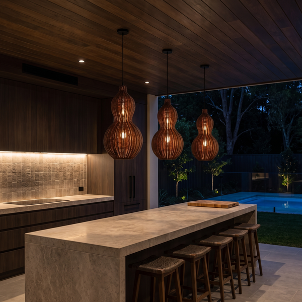 Ratten Rug Kitchen Zicatela Rattan Outdoor Pendant | Gourd Light